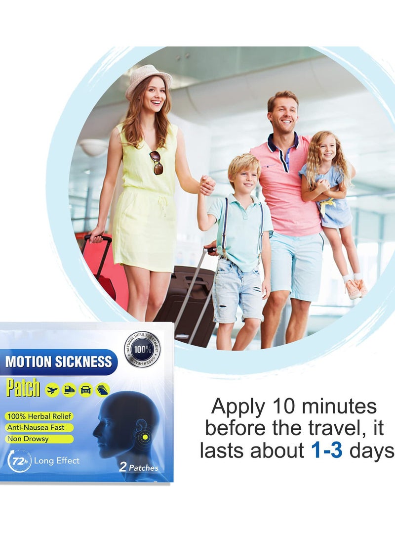 Motion Sickness Patches,80 Count(2 Box) Motion Sickness Patch for Cruise/Dizziness/Vertigo Behind Ear, Motion Sickness Patches for Kids and Adults, Sea Sickness Patches with Non Drowsy, Nausea Relief