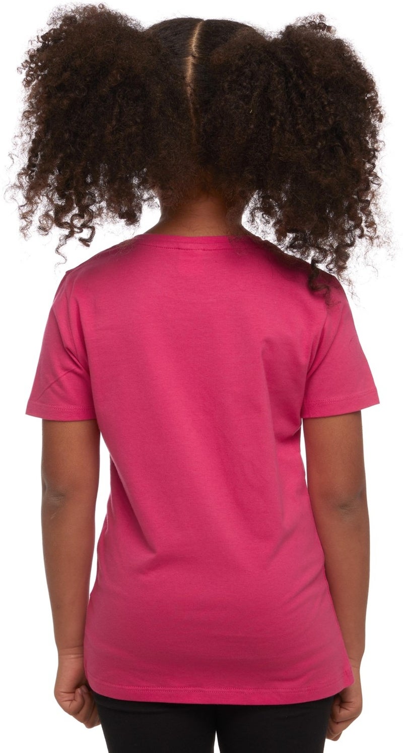 Fuchsia Basic Unisex Kids Zero Collar Short Sleeve T-Shirt