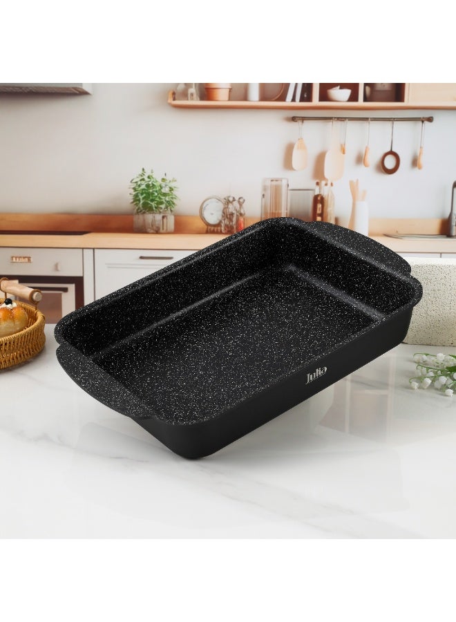 مِقلاة مستطيلة جوليا  إيليت برو بلس 34 سم - أسود - جرانيت أسود غير لاصق - يدعم الحث الحراري