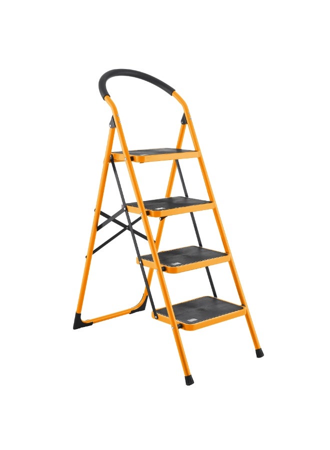 Tolsen 62684 Steel Step Ladder 4 Steps – Heavy Duty Folding Ladder 150kg Capacity with Anti-Slip Feet