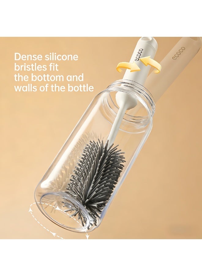 ecoco 3-in-1 Silicone Bottle Brush, Food-Grade 360° No-Dead-Spot Cup Cleaner, Long Handle Bottle Scrub Brush for Cups, Baby Bottles, Insulated Bottles - Image 3