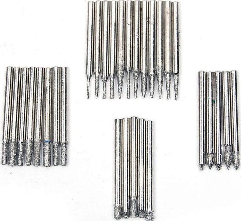 DIY Crafts Pack Of 4 Set 20 Pcs Diamond Burr 30 Pcs Diamond Burr Drill Bits for Engraving Carving Dremel Rotary Tiles Glass Pack Of 4 Set 20 Pcs Diamond Burr - Image 3
