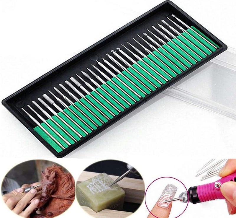 DIY Crafts Pack Of 4 Set 20 Pcs Diamond Burr 30 Pcs Diamond Burr Drill Bits for Engraving Carving Dremel Rotary Tiles Glass Pack Of 4 Set 20 Pcs Diamond Burr - Image 2