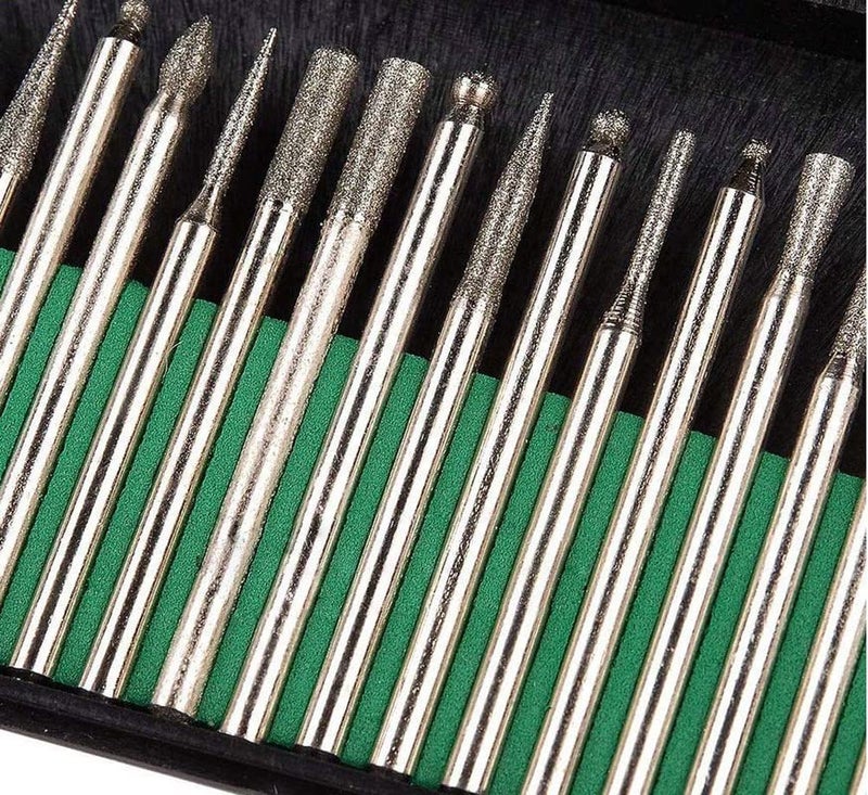DIY Crafts Pack Of 4 Set 20 Pcs Diamond Burr 30 Pcs Diamond Burr Drill Bits for Engraving Carving Dremel Rotary Tiles Glass Pack Of 4 Set 20 Pcs Diamond Burr - Image 5