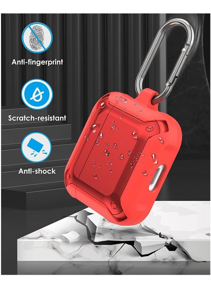 JAJEEK - Full-Body Rugged Protective Shockproof Carrying Case Cover Skin for AirPods 3 (Red) – Durable, Scratch-Resistant, Anti-Slip Grip, Wireless Charging Compatible Case - Image 1