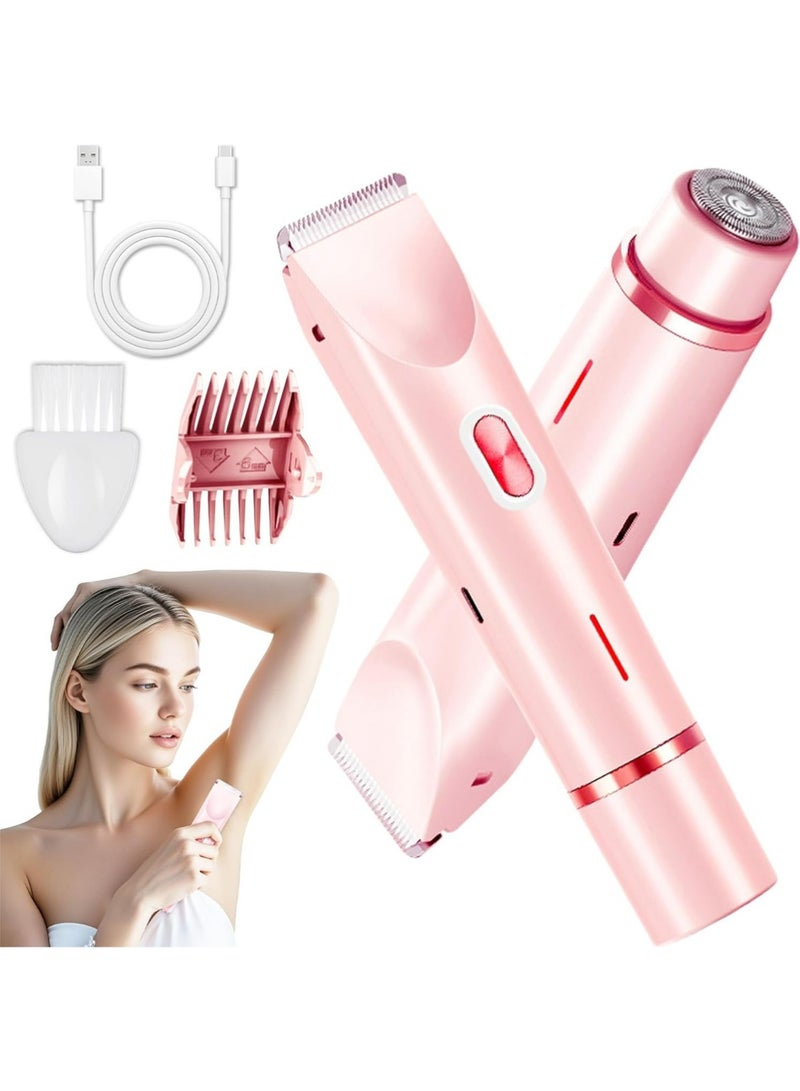YOUGE 2-in-1 Waterproof Electric Shaver for Women | Dual Head Design for Body, Face & Private Areas | BlueBikini Trimmer for Women, Electric Razor & Shaver with Dual Ceramic Blades, Painless Hair Removal for Face, Body & Intimate Areas - Image 1