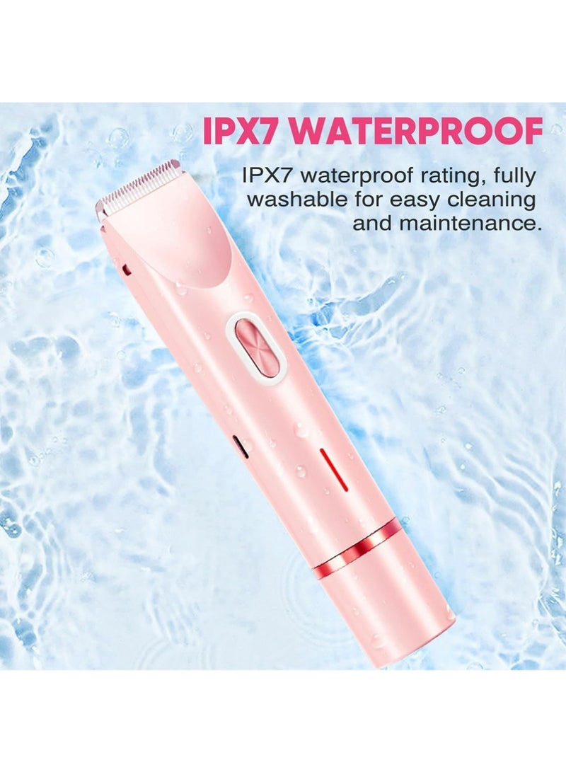 YOUGE 2-in-1 Waterproof Electric Shaver for Women | Dual Head Design for Body, Face & Private Areas | BlueBikini Trimmer for Women, Electric Razor & Shaver with Dual Ceramic Blades, Painless Hair Removal for Face, Body & Intimate Areas - Image 2