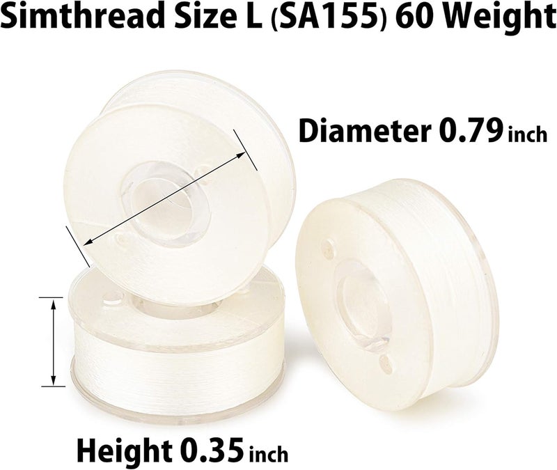 simthread 25pcs White Prewound Bobbin Thread Size L (SA155) 60WT for Brother Husqvarna Pfaff Embroidery Thread Sewing Thread Machine with Clear Storage Plastic Case DIY - Image 3