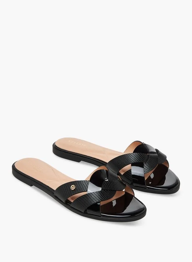 سيليست Women Textured Knot Slide Sandals