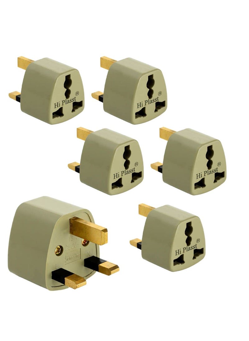 HI PLASST PINS N PLUGS HiPlasst TypeG Plug Travel Adapter UKLondon Converter Pack of 5 Universal Socket for Indian Pins for England Dubai Hongkong Singapore Ireland Kenya Macau  - Image 1