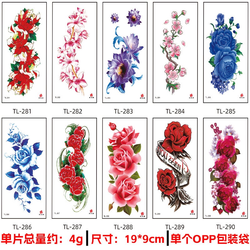 Temporary Tattoo Stickers, Floral, Fresh Style, Plant Tattoos, Small Flower Designs, Factory Ready Stock , American Style - Image 3