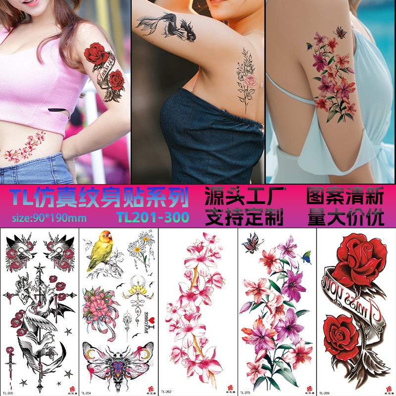 Temporary Tattoo Stickers, Floral, Fresh Style, Plant Tattoos, Small Flower Designs, Factory Ready Stock , American Style - Image 2