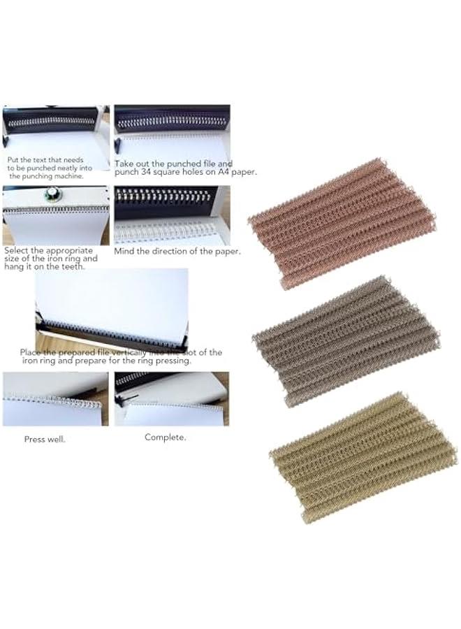 100 Pcs Wire Binding Spines, Binding Wire, 100 Sheet Capacity, 3:1 Pitch, 34 Loop, Double Loop Binding Wires, Combs Ring Coils for School Office Notebook Maker (Light