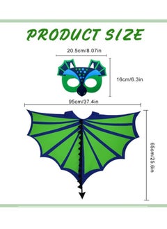 Generic Dinosaur Cape for Kids, Dinosaur Wings Costume, with Dinosaur Mask, Kids Dragon Cape, for Kids Dress Up for Boys Cosplay, Themed Party and Fancy Dress, for 4-9 Years  - Image 2