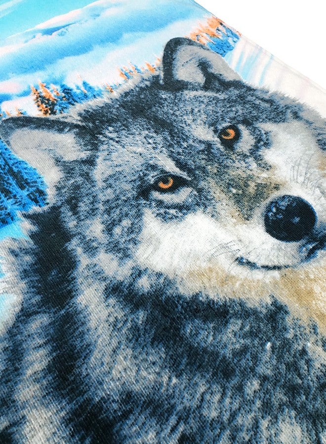 Beachland Gray Wolf Beach Towel 30 x 60 inch 100% Cotton (30" x 60", Lone Wolf) - Image 4