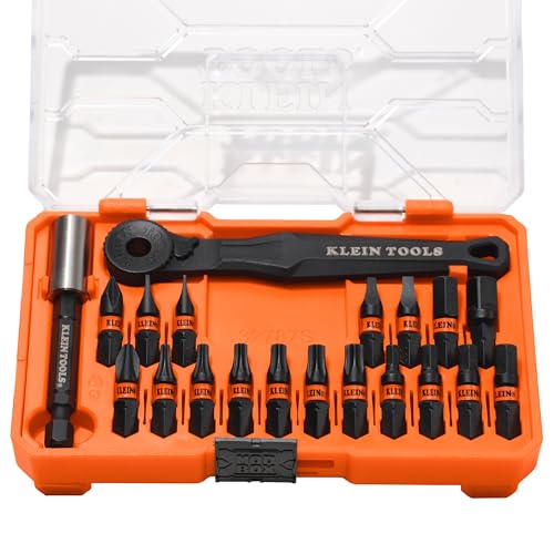 Klein Tools 32787S Slim MicroRatchet ProFlex Impact Driver Bit Set 20Piece S2 Steel MODbox Compatible Storage Case Magnetic Bit Holder - Image 1
