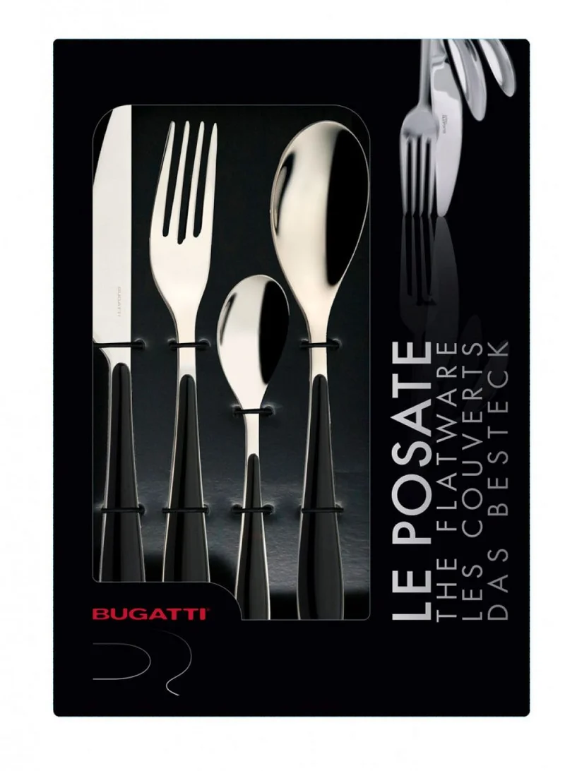 Bugatti Casa Bugatti GIOIA- 24 Piece Black Acrylic Handle
