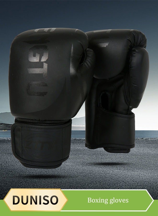 DUNISO ﻿ Boxing Gloves Men Women PU Leather,Professional Martial Arts Bag Gloves, Kickboxing Gloves, Boxing Gloves for Punching Bag, Sparring, Muay Thai, Ventilated Palm,10 oz - Image 1