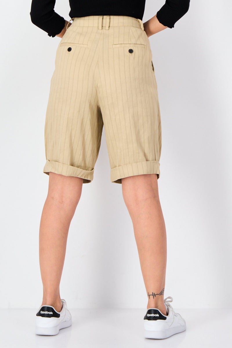 SELECTED Women Stripe Basic Shorts, Multicolor - Image 3