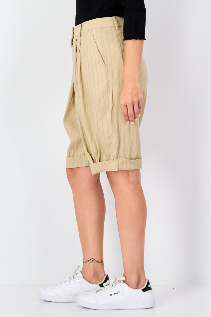 SELECTED Women Stripe Basic Shorts, Multicolor - Image 2