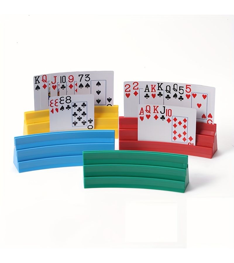 Red 2pcs Playing Card Holder, Portable Card Organizer and Stand for Party Games - Image 2