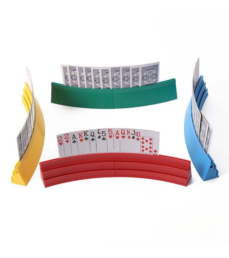 Red 2pcs Playing Card Holder, Portable Card Organizer and Stand for Party Games - Image 1