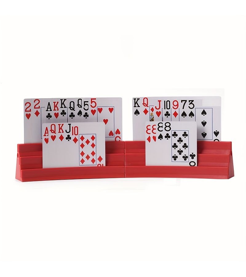 Red 2pcs Playing Card Holder, Portable Card Organizer and Stand for Party Games - Image 5
