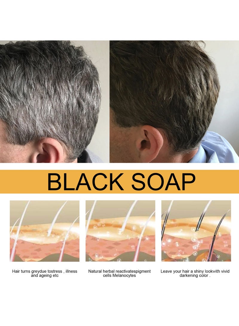 جايسوينغ 1 قطعة صابون شامبو بوليغونوم متعدد الأزهار الطبيعي لتغميق الشعر الرمادي وإعادة تلوين الشعر التالف والعناية بالشعر - Image 2