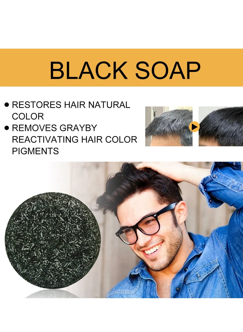 جايسوينغ 1 قطعة صابون شامبو بوليغونوم متعدد الأزهار الطبيعي لتغميق الشعر الرمادي وإعادة تلوين الشعر التالف والعناية بالشعر - Image 3