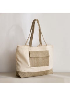 Home Box Zoro Cotton Tote Bag with Jute Pouch 55 x 35 cm  - Image 1