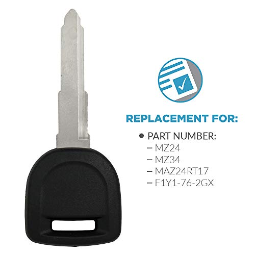 Keyless2Go New Uncut Replacement Transponder Ignition Car Key for Select Mazda - Image 3