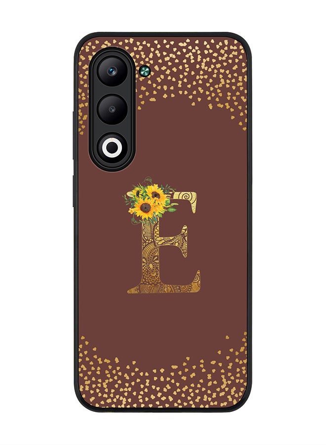 Stylizedd For Oppo A5 5G / A5 4G Case,Slim fit Camera Protection, Shockproof Thin Phone cover  - Custom Floral Monogram - E  (Brown )