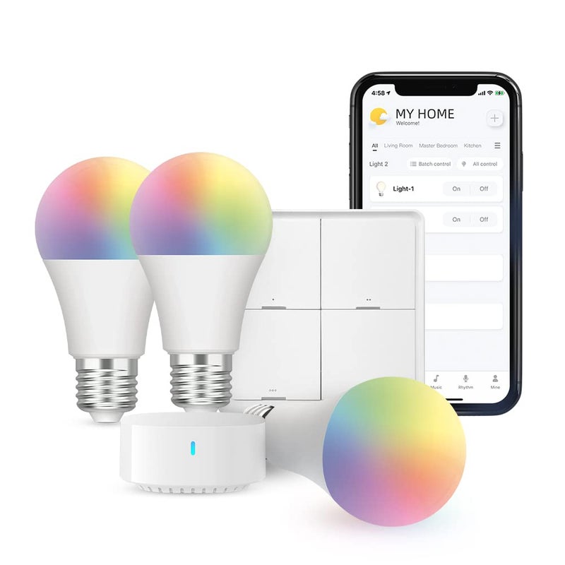 BroadLink Smart Home Starter Kit Includes 3 Bulbs 1 Scene Switch and 1 Hub Uses FastCon and Bluetooth Low Energy Tech Compatible with Alexa and Google Home - Image 2