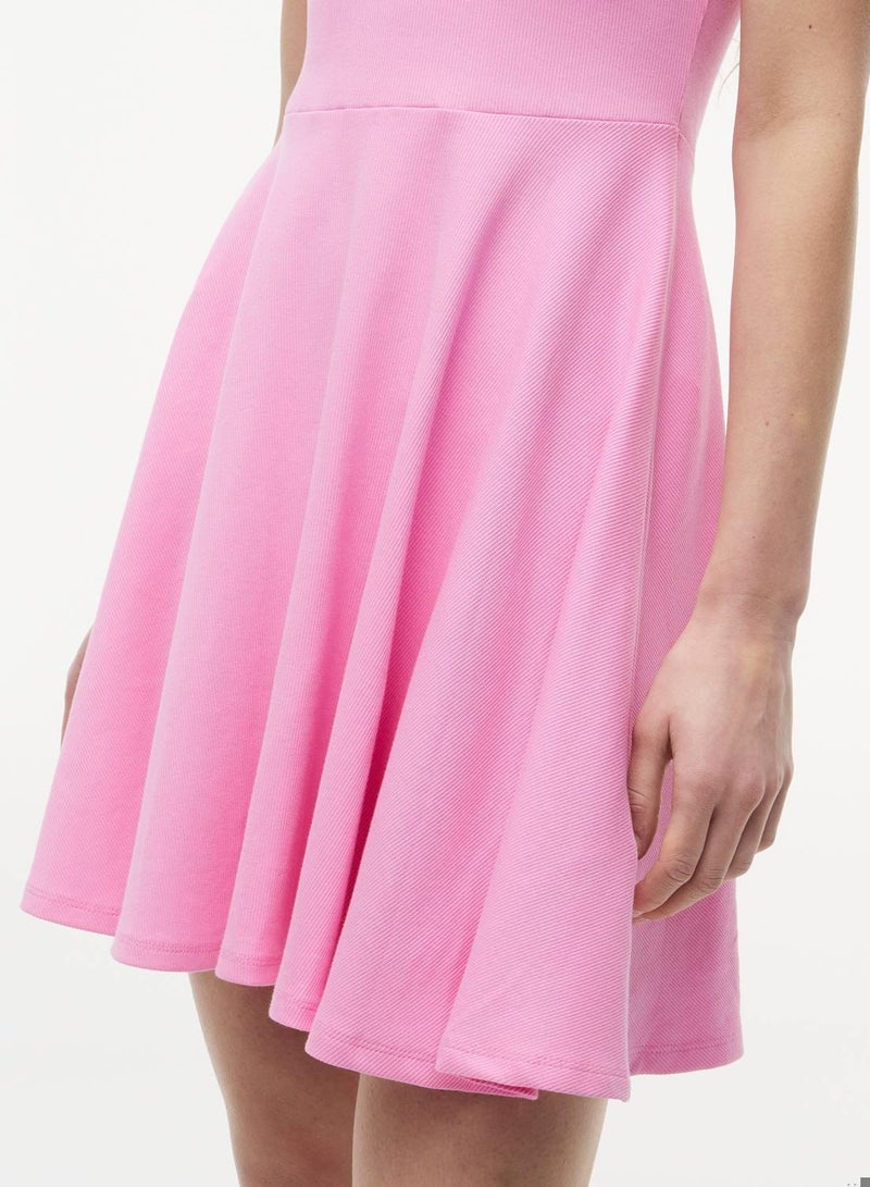 TOMMY JEANS Ribbed Fit And Flare Mini Polo Dress - Image 2