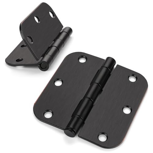 Haidms 48 Pack Oil Rubbed Bronze Door Hinges 3.5 Inch Brushed Bronze Interior Door Hinges with 5/8" Radius Corner Removable Pin - Image 1