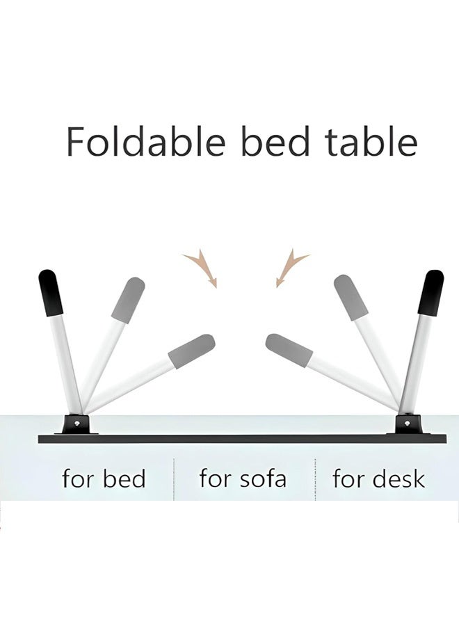 FUMES Portable Folding Laptop Desk for Bed With iPad and Cup Holder Adjustable Lap Tray Notebook Stand Foldable Non-Slip Legs Reading Table for Working Studying and Camping  - Image 5