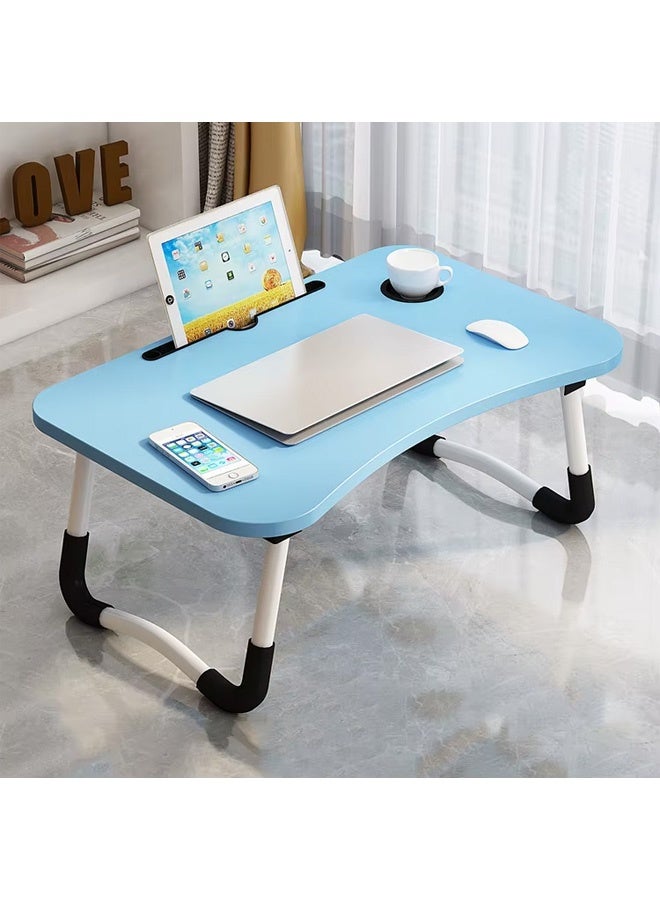 FUMES Portable Folding Laptop Desk for Bed With iPad and Cup Holder Adjustable Lap Tray Notebook Stand Foldable Non-Slip Legs Reading Table for Working Studying and Camping  - Image 3