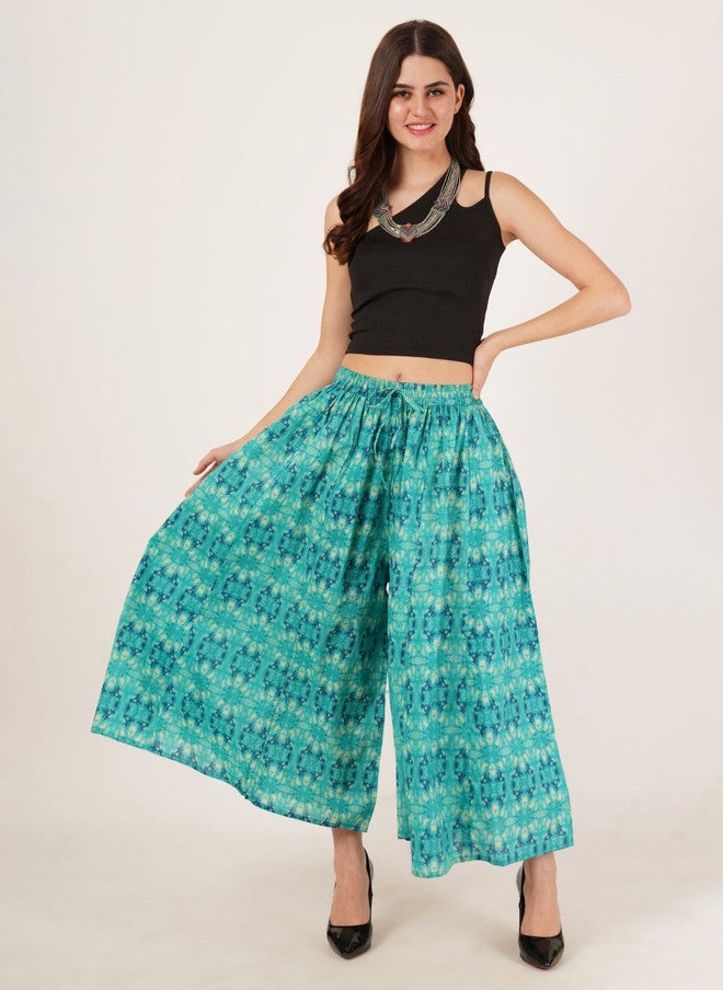 COTLAND FASHION Women Printed Flared Palazzos - Image 1