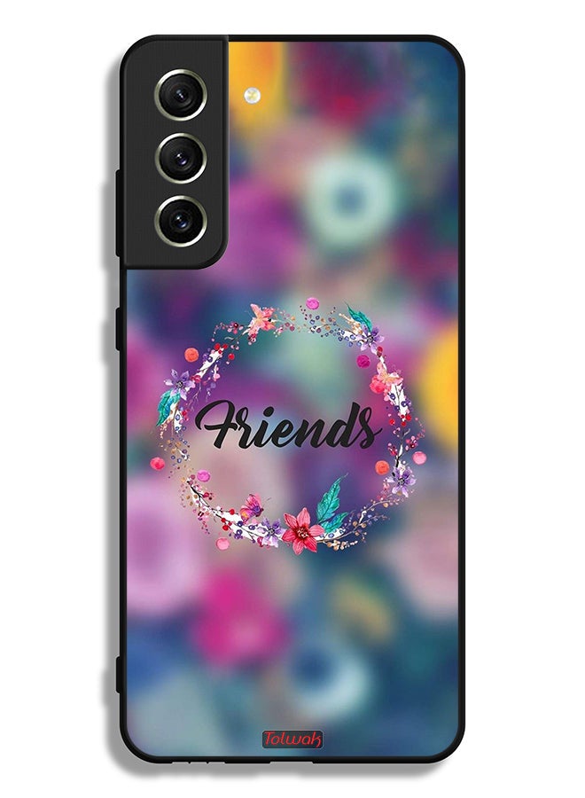 Tolwak Samsung Galaxy S21 FE 5G Protective Case Cover Friends In Flowers Ring Art - Image 3