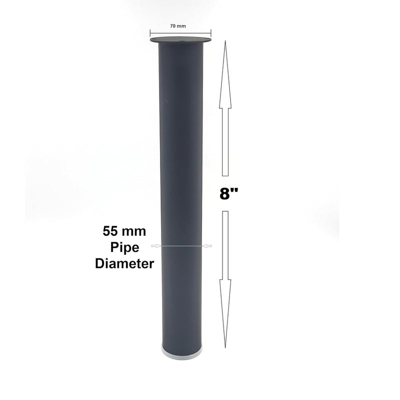 VMD 8 Black Modern Style Furniture SS Table Sofa Legs Perfect for Coffee Table Dining Table Designer Desk Nightstand 55mm Diameter Pack of 2 - Image 2