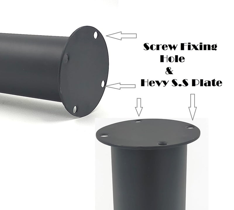 VMD 8 Black Modern Style Furniture SS Table Sofa Legs Perfect for Coffee Table Dining Table Designer Desk Nightstand 55mm Diameter Pack of 2 - Image 3