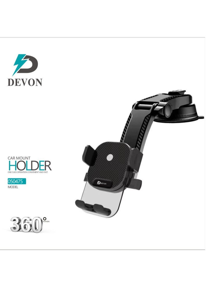 Devon Car Phone Holder with Suction Cup, Heat Resistant, Strong Hold, 360 Degree Rotation for Horizontal and Vertical Position - Image 2