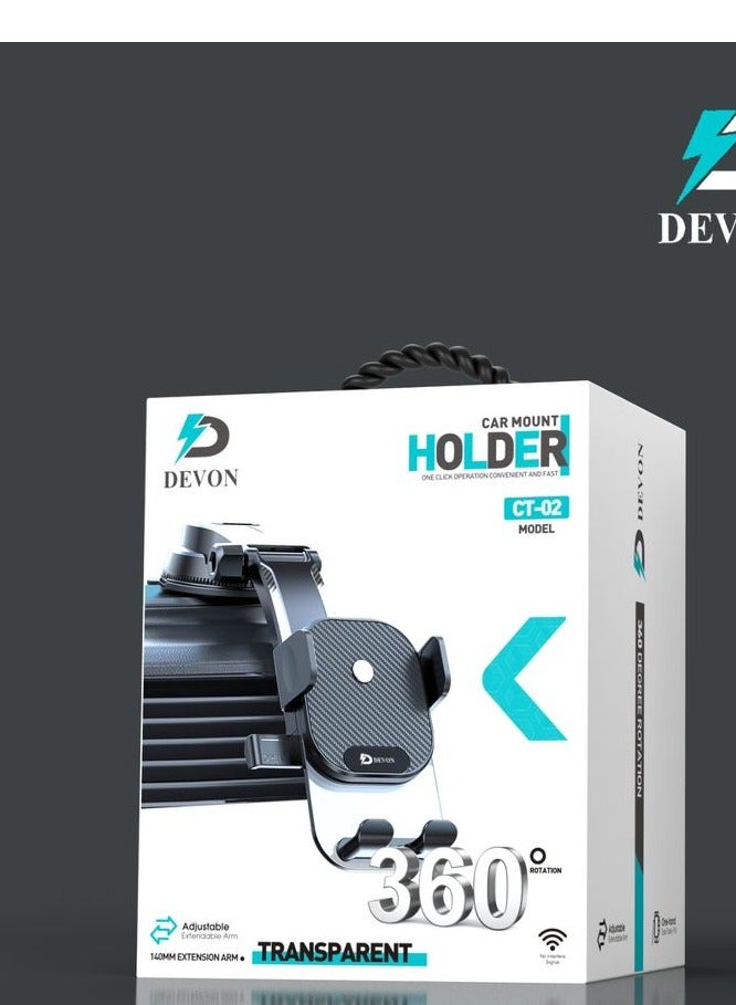 Devon Car Phone Holder with Suction Cup, Heat Resistant, Strong Hold, 360 Degree Rotation for Horizontal and Vertical Position - Image 3