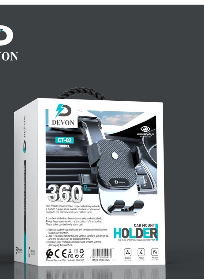 Devon Car Phone Holder with Suction Cup, Heat Resistant, Strong Hold, 360 Degree Rotation for Horizontal and Vertical Position - Image 4