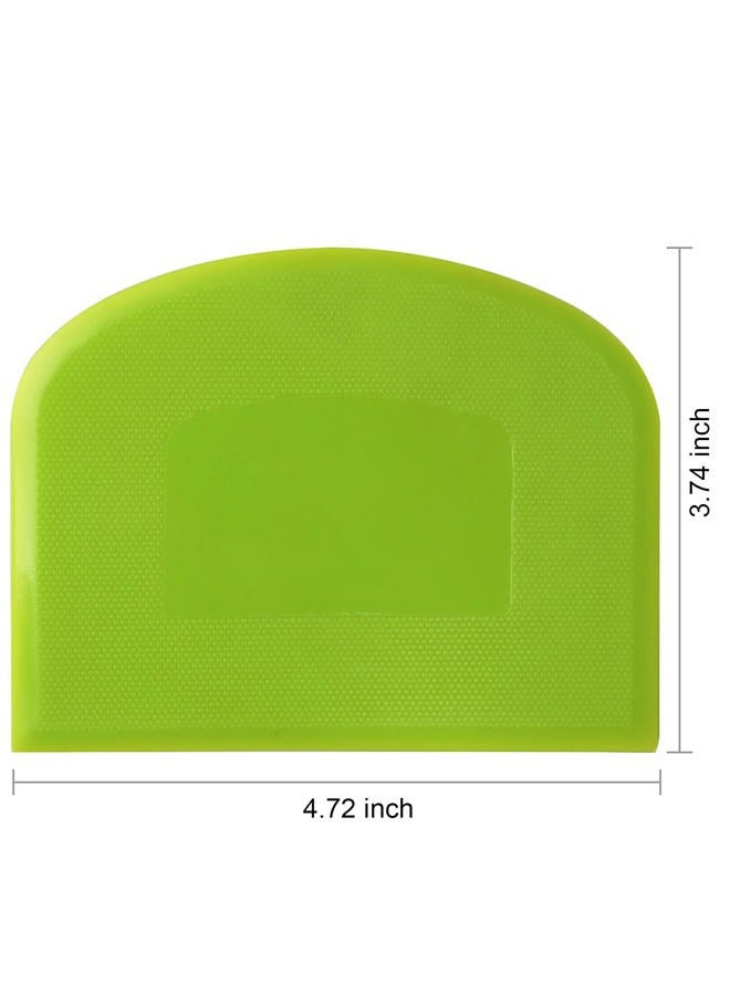 Suanyok 2 Piece Dough Sc Bowl Sc Bread Cream Cake Pizza Cutter Bench Sc, Food Safety Flexible Plastic Multi-Function Kitchen Tool, White, Green (White&Green) - Image 3