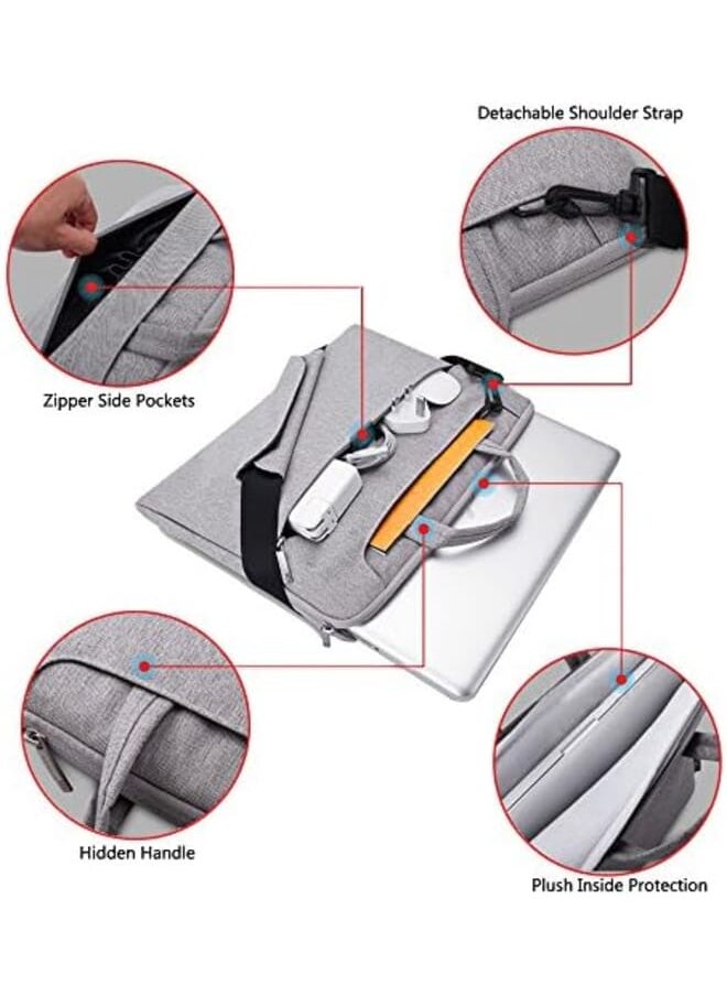 Lacdo - 14 Inch Laptop Shoulder Bag Sleeve Case For 14 Inch New Macbook Pro M3 Pro Max M3 M2 M1 Pro Max A2992 A2918 A2779 A2442 2023 2021 Hp Chromebook 14 Acer Swift 3 5 Computer Bag Gray - Image 1