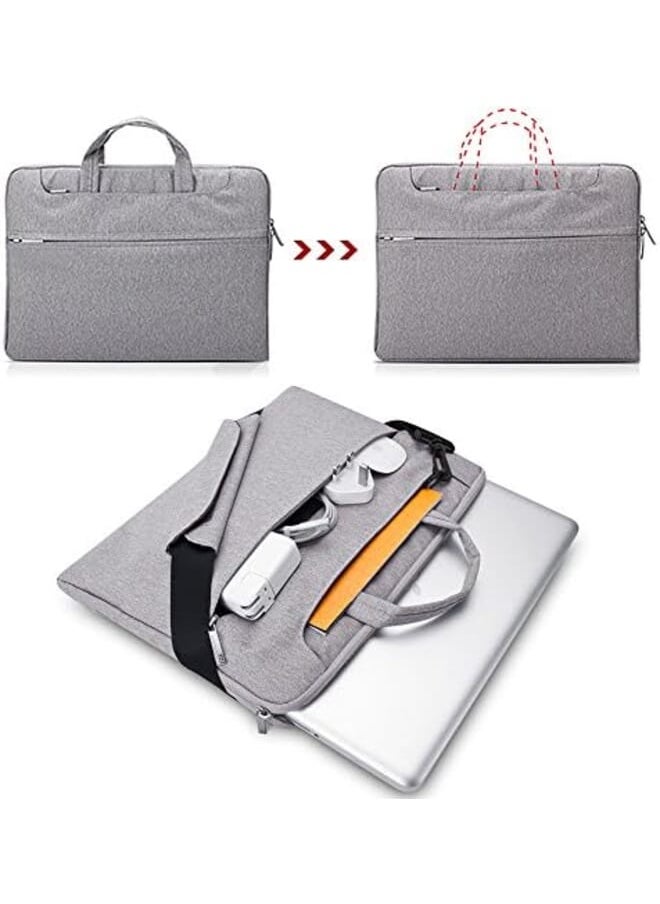 Lacdo - 14 Inch Laptop Shoulder Bag Sleeve Case For 14 Inch New Macbook Pro M3 Pro Max M3 M2 M1 Pro Max A2992 A2918 A2779 A2442 2023 2021 Hp Chromebook 14 Acer Swift 3 5 Computer Bag Gray - Image 1