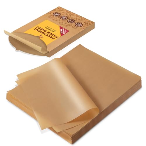 كاتبايت 400 قطعة ورق زبدة غير مبيض 12 × 16 بوصة مقصوص مسبقًا ورق زبدة ثقيل غير لاصق لصفائح الكعك والخبز والشواء والبيتزا - سلسلة متقدمة