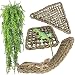 MUYG Reptile HammockLarge Lizard LoungerBearded Dragon Tank Accessories Natural Seagrass Hammocks Hanging Flexible Climbing Vines Decoration for Gecko Snakes Chameleon4 PCS - Image 1