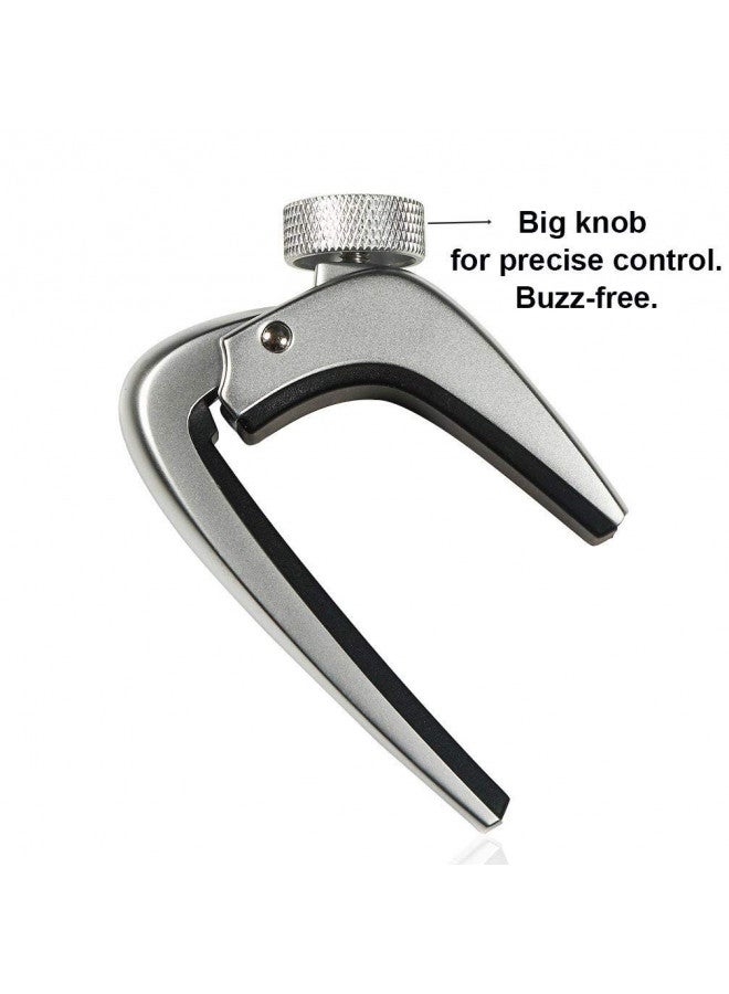 WINGO Pro Guitar Capo for Acoustic Electric Guitars - Chrome Capotraste - Image 3
